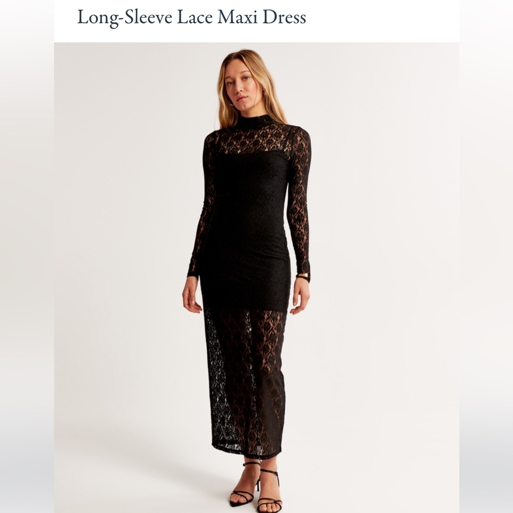 NWT Abercrombie Long Sleeve Lace Maxi Dress